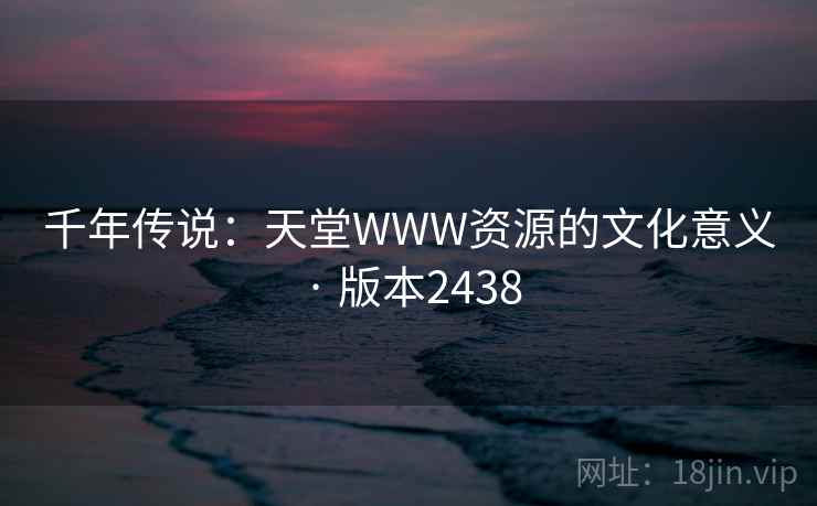 千年传说：天堂WWW资源的文化意义 · 版本2438  第1张
