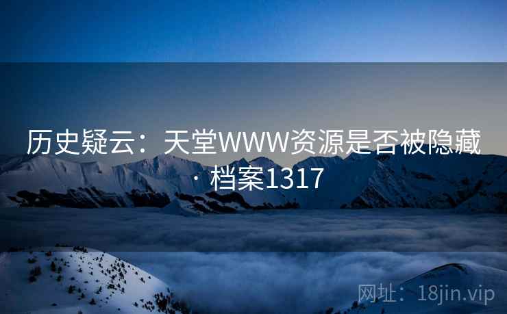 历史疑云：天堂WWW资源是否被隐藏 · 档案1317  第2张